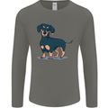 Dachshund Dog Mens Long Sleeve T-Shirt Charcoal