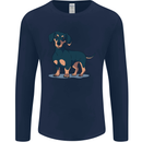 Dachshund Dog Mens Long Sleeve T-Shirt Navy Blue