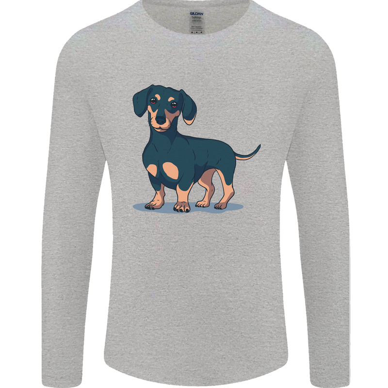 Dachshund Dog Mens Long Sleeve T-Shirt Sports Grey
