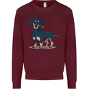 Dachshund Dog Mens Sweatshirt Jumper Maroon