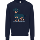 Dachshund Dog Mens Sweatshirt Jumper Navy Blue
