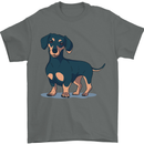 Dachshund Dog Mens T-Shirt 100% Cotton Charcoal