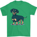 Dachshund Dog Mens T-Shirt 100% Cotton Irish Green