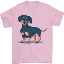 Dachshund Dog Mens T-Shirt 100% Cotton Light Pink