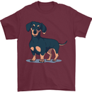 Dachshund Dog Mens T-Shirt 100% Cotton Maroon