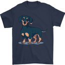 Dachshund Dog Mens T-Shirt 100% Cotton Navy Blue