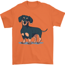 Dachshund Dog Mens T-Shirt 100% Cotton Orange