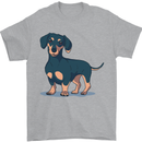 Dachshund Dog Mens T-Shirt 100% Cotton Sports Grey