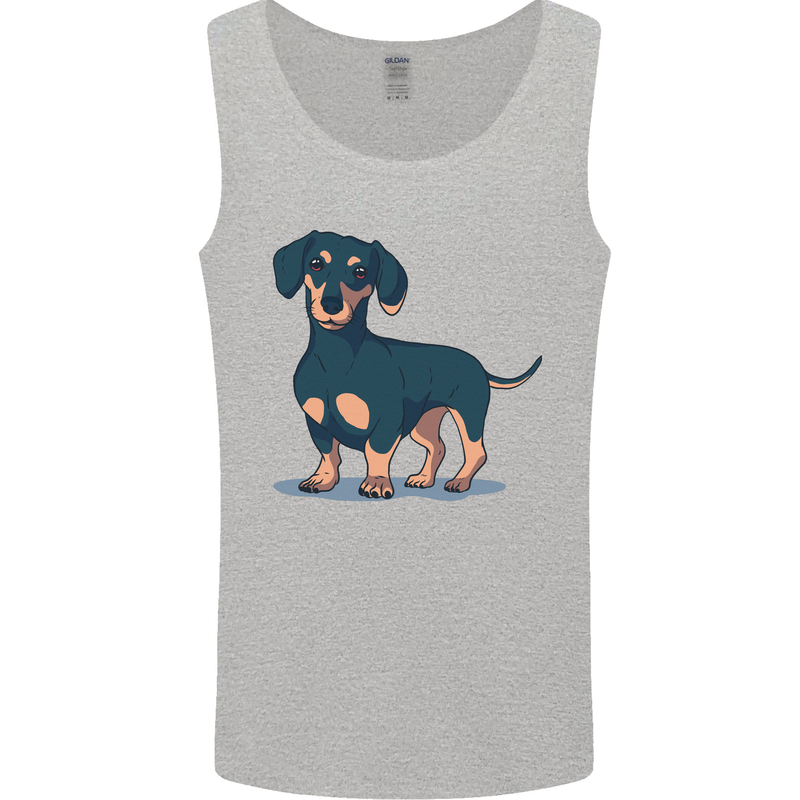 Dachshund Dog Mens Vest Tank Top Sports Grey