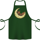 Dachshund Dog Moon Cotton Apron 100% Organic Forest Green