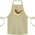 Dachshund Dog Moon Cotton Apron 100% Organic Khaki
