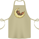 Dachshund Dog Moon Cotton Apron 100% Organic Khaki