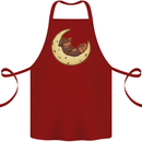 Dachshund Dog Moon Cotton Apron 100% Organic Maroon