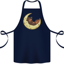 Dachshund Dog Moon Cotton Apron 100% Organic Navy Blue