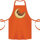 Dachshund Dog Moon Cotton Apron 100% Organic Orange