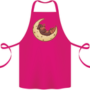 Dachshund Dog Moon Cotton Apron 100% Organic Pink