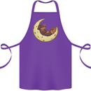 Dachshund Dog Moon Cotton Apron 100% Organic Purple