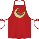 Dachshund Dog Moon Cotton Apron 100% Organic Red