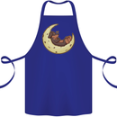 Dachshund Dog Moon Cotton Apron 100% Organic Royal Blue