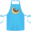 Dachshund Dog Moon Cotton Apron 100% Organic Turquoise