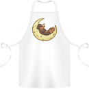 Dachshund Dog Moon Cotton Apron 100% Organic White