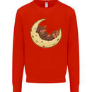 Dachshund Dog Moon Kids Sweatshirt Jumper Bright Red