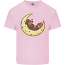Dachshund Dog Moon Kids T-Shirt Childrens Light Pink