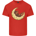 Dachshund Dog Moon Kids T-Shirt Childrens Red