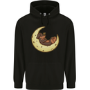 Dachshund Dog Moon Mens 80% Cotton Hoodie Black