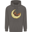 Dachshund Dog Moon Mens 80% Cotton Hoodie Charcoal