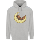 Dachshund Dog Moon Mens 80% Cotton Hoodie Sports Grey