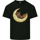 Dachshund Dog Moon Mens Cotton T-Shirt Tee Top Black