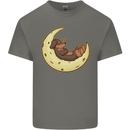 Dachshund Dog Moon Mens Cotton T-Shirt Tee Top Charcoal
