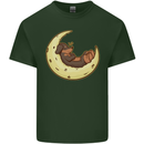Dachshund Dog Moon Mens Cotton T-Shirt Tee Top Forest Green