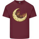 Dachshund Dog Moon Mens Cotton T-Shirt Tee Top Maroon