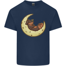 Dachshund Dog Moon Mens Cotton T-Shirt Tee Top Navy Blue