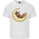 Dachshund Dog Moon Mens Cotton T-Shirt Tee Top White