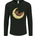 Dachshund Dog Moon Mens Long Sleeve T-Shirt Black