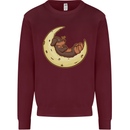 Dachshund Dog Moon Mens Sweatshirt Jumper Maroon