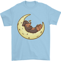 Dachshund Dog Moon Mens T-Shirt 100% Cotton Light Blue