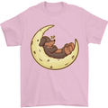 Dachshund Dog Moon Mens T-Shirt 100% Cotton Light Pink