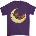 Dachshund Dog Moon Mens T-Shirt 100% Cotton Purple