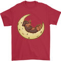 Dachshund Dog Moon Mens T-Shirt 100% Cotton Red