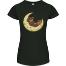 Dachshund Dog Moon Womens Petite Cut T-Shirt Black