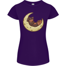 Dachshund Dog Moon Womens Petite Cut T-Shirt Purple