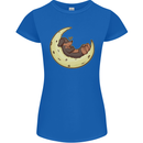 Dachshund Dog Moon Womens Petite Cut T-Shirt Royal Blue