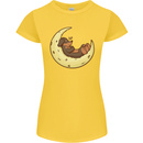Dachshund Dog Moon Womens Petite Cut T-Shirt Yellow