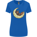 Dachshund Dog Moon Womens Wider Cut T-Shirt Royal Blue