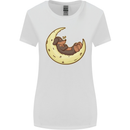 Dachshund Dog Moon Womens Wider Cut T-Shirt White