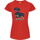 Dachshund Dog Womens Petite Cut T-Shirt Red